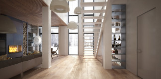 Családi lakás szobánként más stílusban családi lakás több stílusban - nappali lépcső