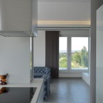 penthouse lakás konyha és nappali