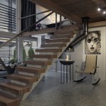 penthouse lakás közlekedő, lépcső