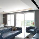 penthouse lakás nappali és konyha