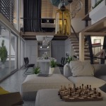 penthouse lakás nappali étkező
