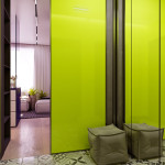 mini lakás neon színnekkel – neon sárga előszoba