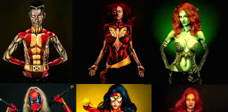 Testfestés és a szuperhősök, hihetetlen alkotások testfestés