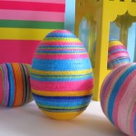húsvéti tojás, tojásfestés – cérna szivárvány