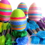 húsvéti tojás, tojásfestés – cérna szivárvány