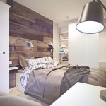 loft hálószoba fal inspiráció és ötlet – fa parkettából