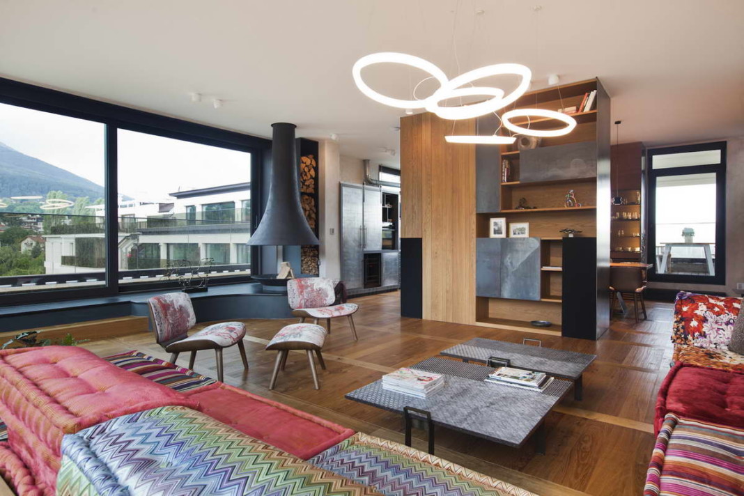 díjnyertes lakás kortárás és modern design - nappali
