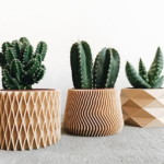 design virágcserép 3d nyomtatás – geometrikus vonalak