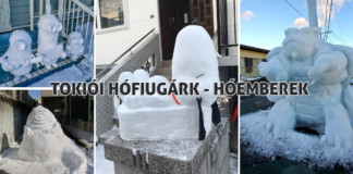 Tokiói hófigura – látványos és kedves hóemberek hófigura - hóember