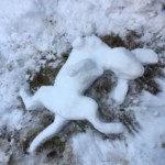 hófigura – hóember kutyus kutya