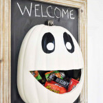 halloween tök ajtó dísz és cukorka tároló Halloween