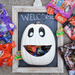 halloween tök ajtó dísz és cukorka tároló Halloween
