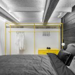 Monokróm Loft lakás fa dekoráció – hálószoba galéria