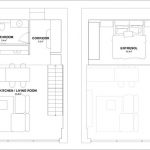 Monokróm Loft lakás fa dekoráció – alaprajz